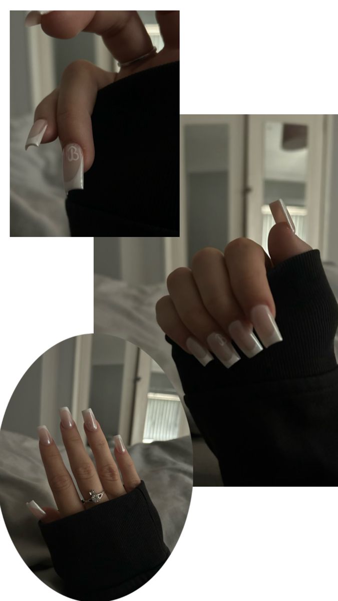 Sophisticated Ombre Nail Design with Long Square Tips for a Modern Elegance.