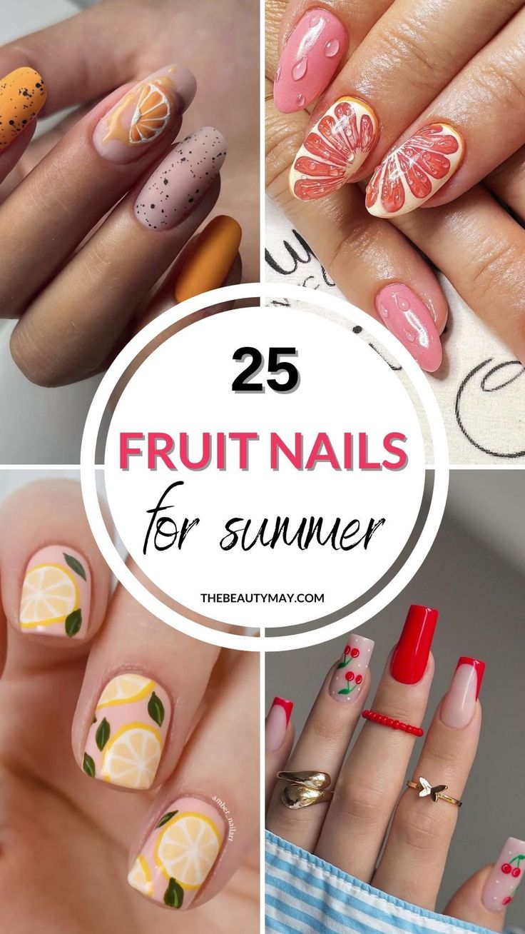 Playful Summer Nail Designs Inspired by Vibrant Fruit Motifs