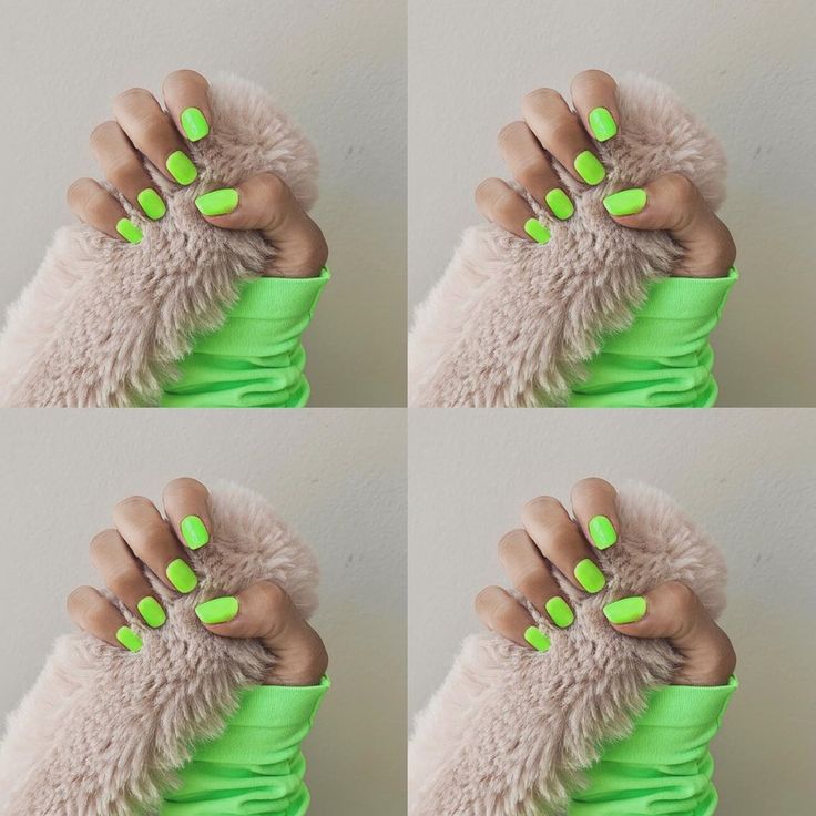 Bold Neon Green Nails: A Playful Statement for Casual Outings.