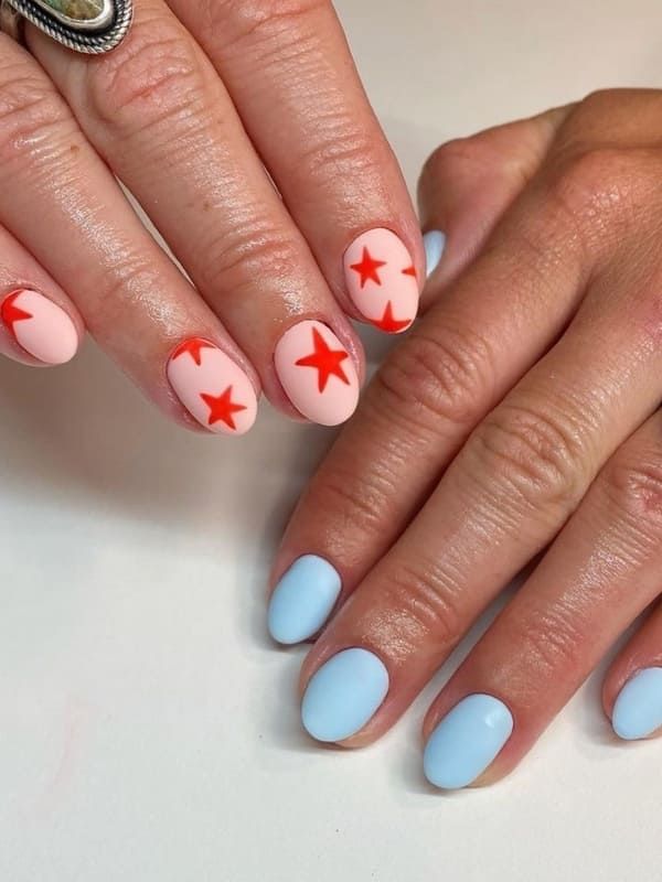 Playful Pastel and Bold Nail Art: A Fun, Youthful Look.