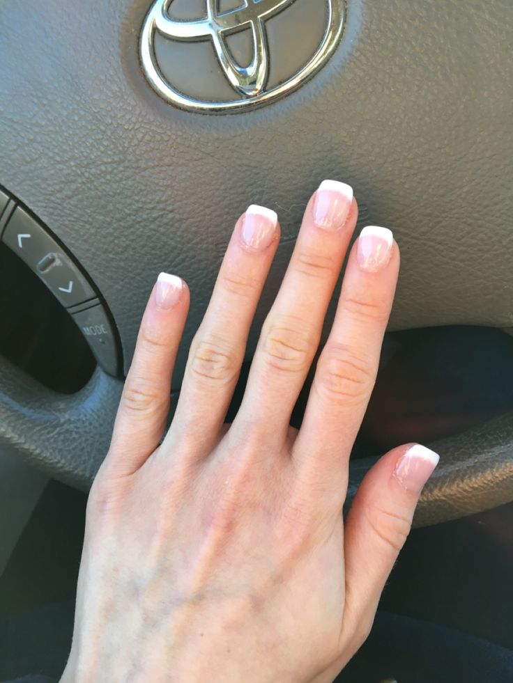 Elegant Gradient French Manicure: Classic Meets Modern in Soft Pink and Pristine White.