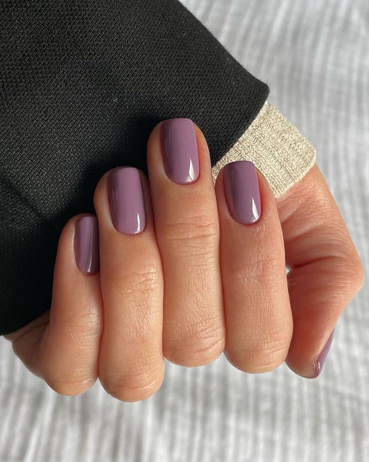 Elegant Muted Lavender Nail Design with Glossy Finish for Any Occasion.