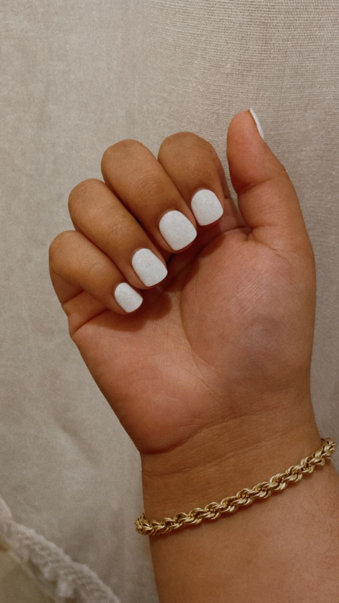 Chic Minimalist Elegant White Matte Nail Design