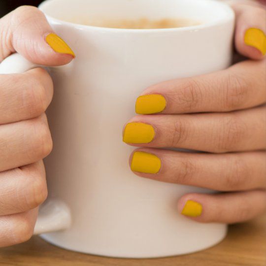 Chic Matte Yellow Nail Design: A Bold and Vibrant Statement for Any Occasion.