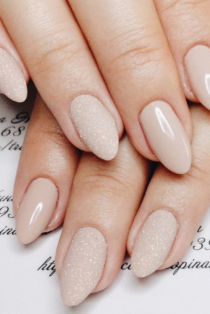 Chic Matte and Glitter Nail Design: Effortless Elegance for Any Occasion.