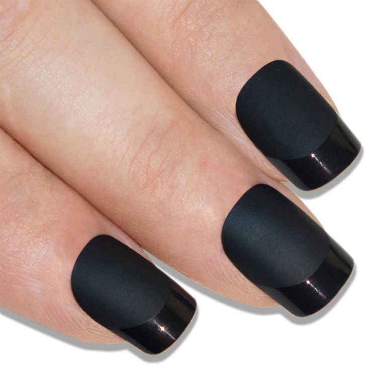 Sleek Matte and Glossy Nail Design: A Sophisticated Contrast for Any Occasion.