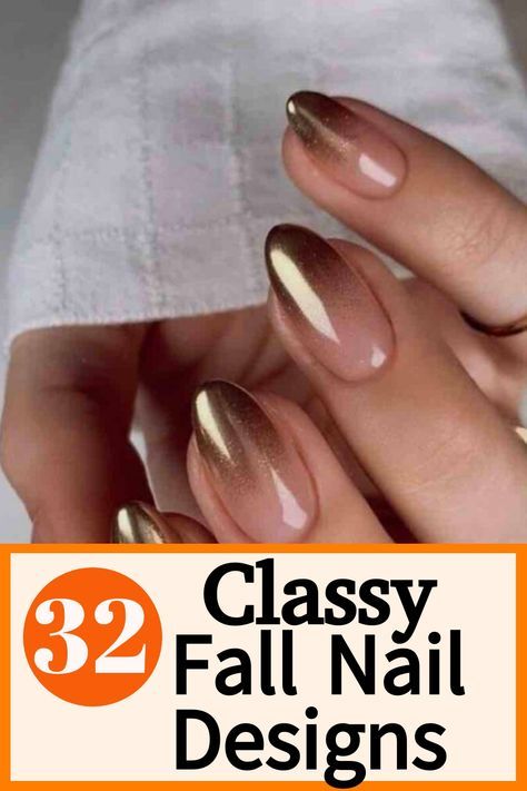 Chic Autumn Ombre Nail Design in Warm Earthy Tones.