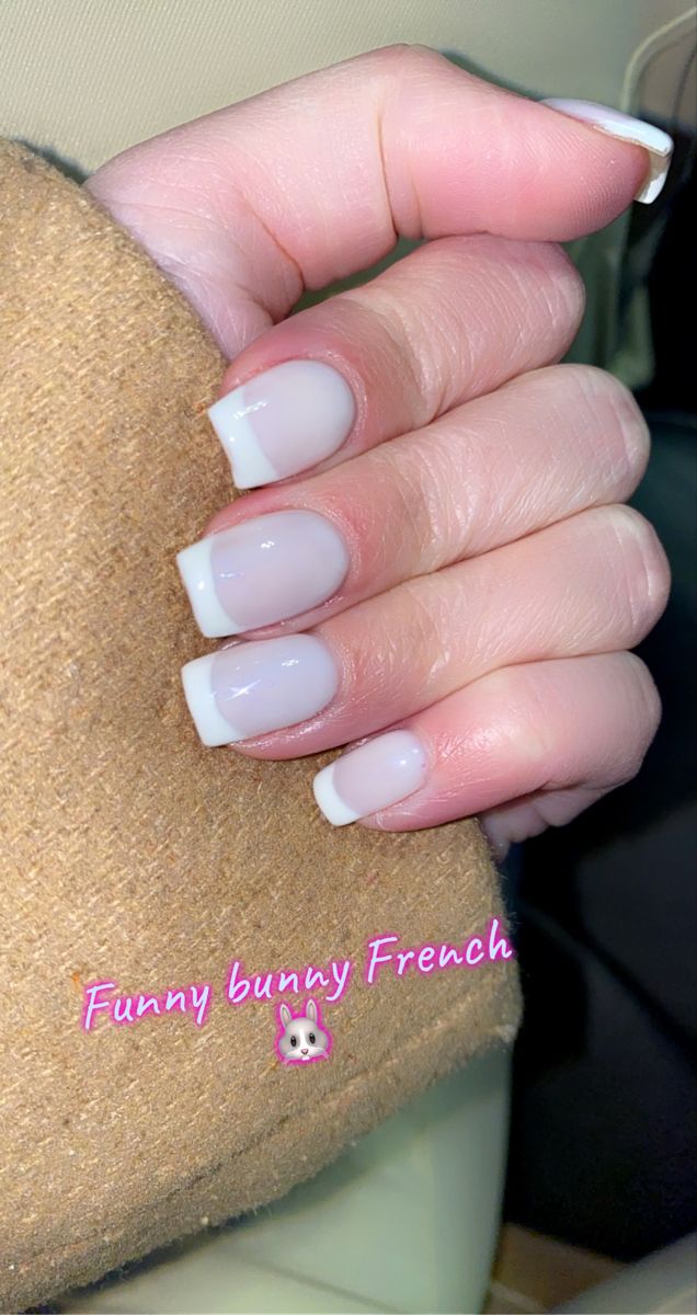 Sophisticated French Manicure with Sheer Base and Crisp White Tips