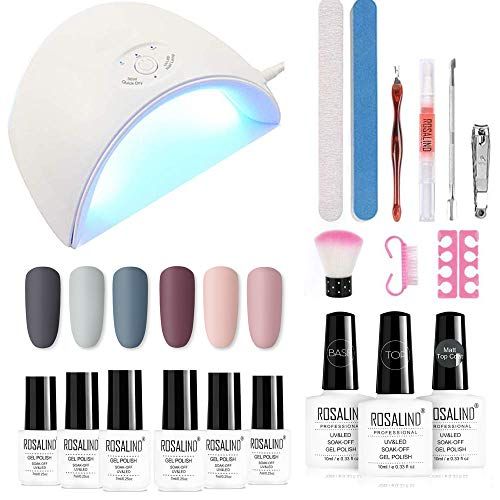 Complete Nail Design Kit with LED Lamp, Gel Polishes, and Essential Tools for Stylish Home Manicures.