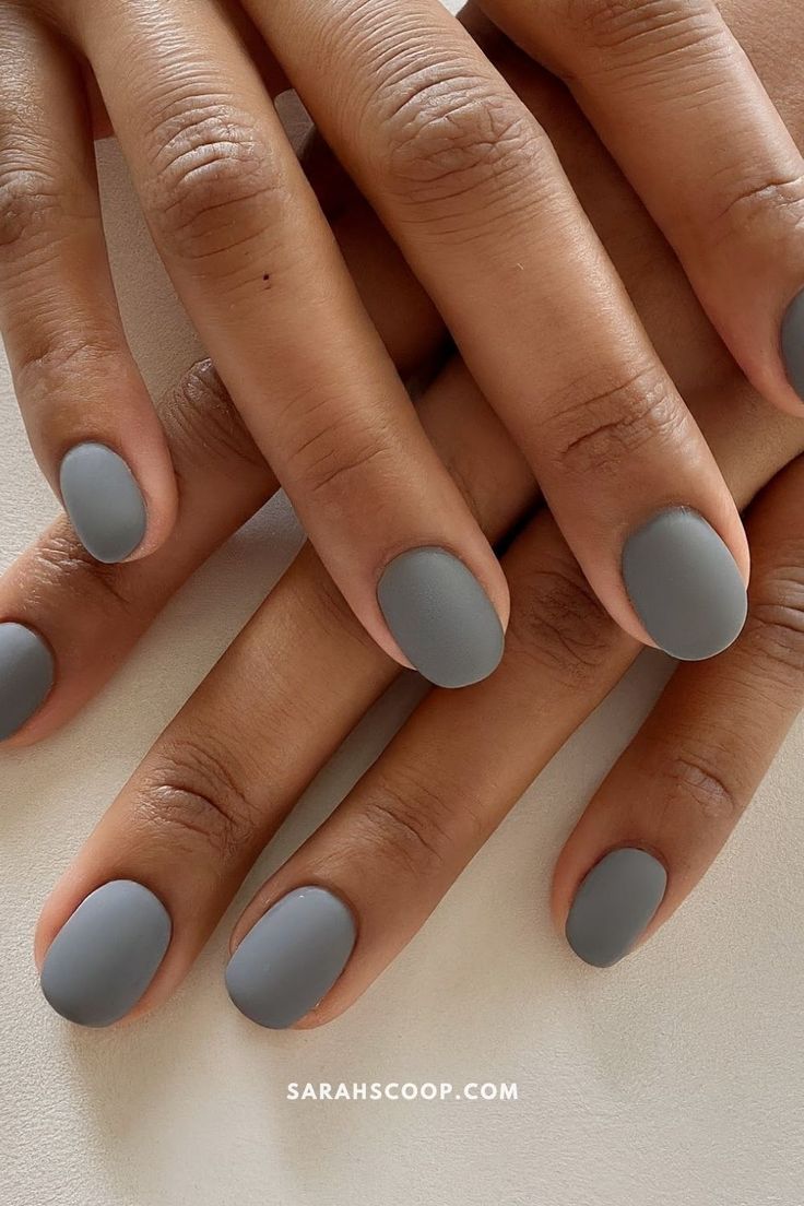 Chic Matte Gray Nail Design: Elegant and Versatile for Any Occasion