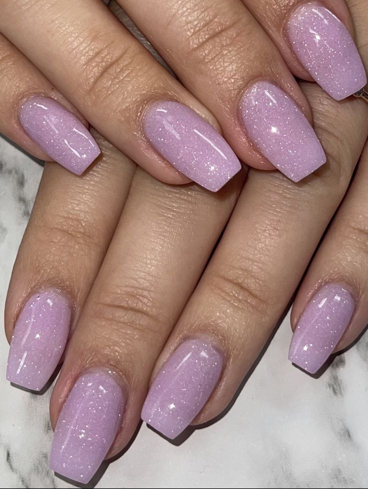 Elegant Soft Lavender Ombre Nails with Sparkle: A Trendy Choice for Any Occasion