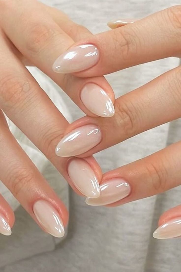 Chic Almond-Shaped Nails: Nude Ombre Elegance for Any Occasion