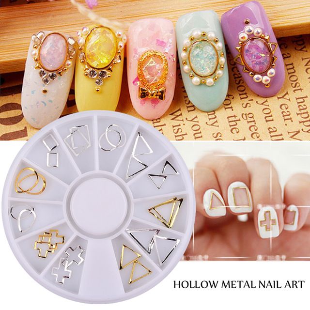 Elegant Pastel Nail Art with Jewel Embellishments and Modern Geometric Accents.