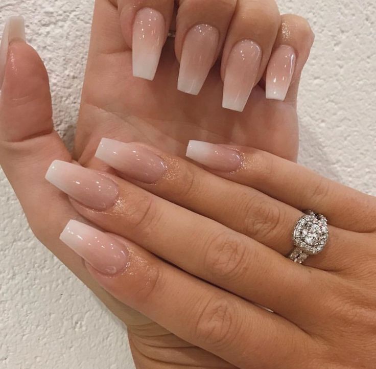 Elegant Ombre Nail Design with Translucent Base and Crisp White Tips for a Modern Look.