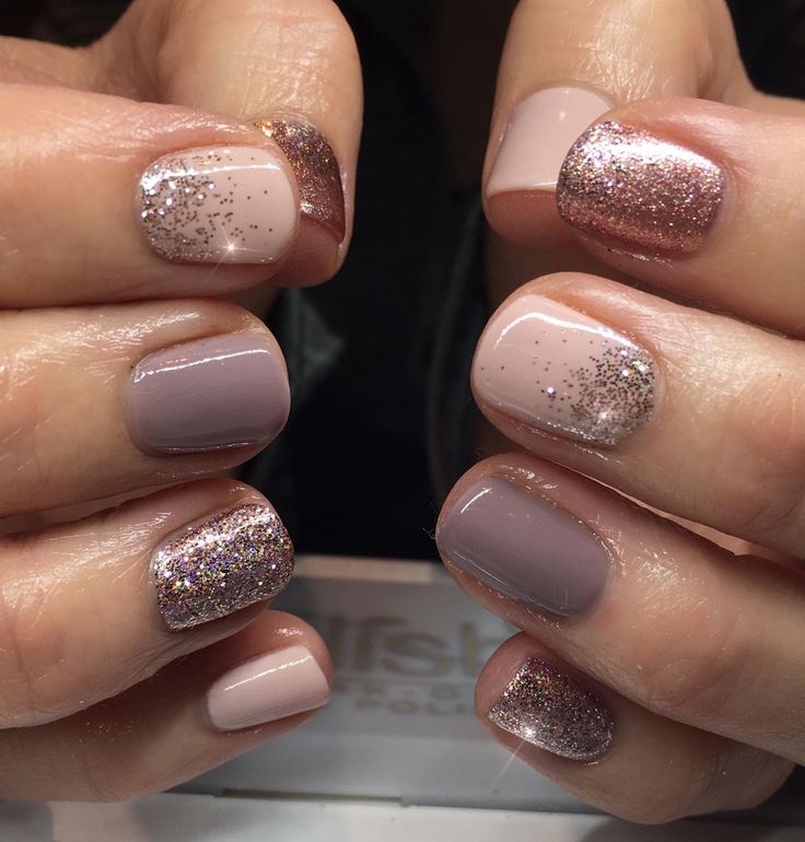 Pastel Elegance: Sophisticated Nail Design with Glitter and Matte Finishes