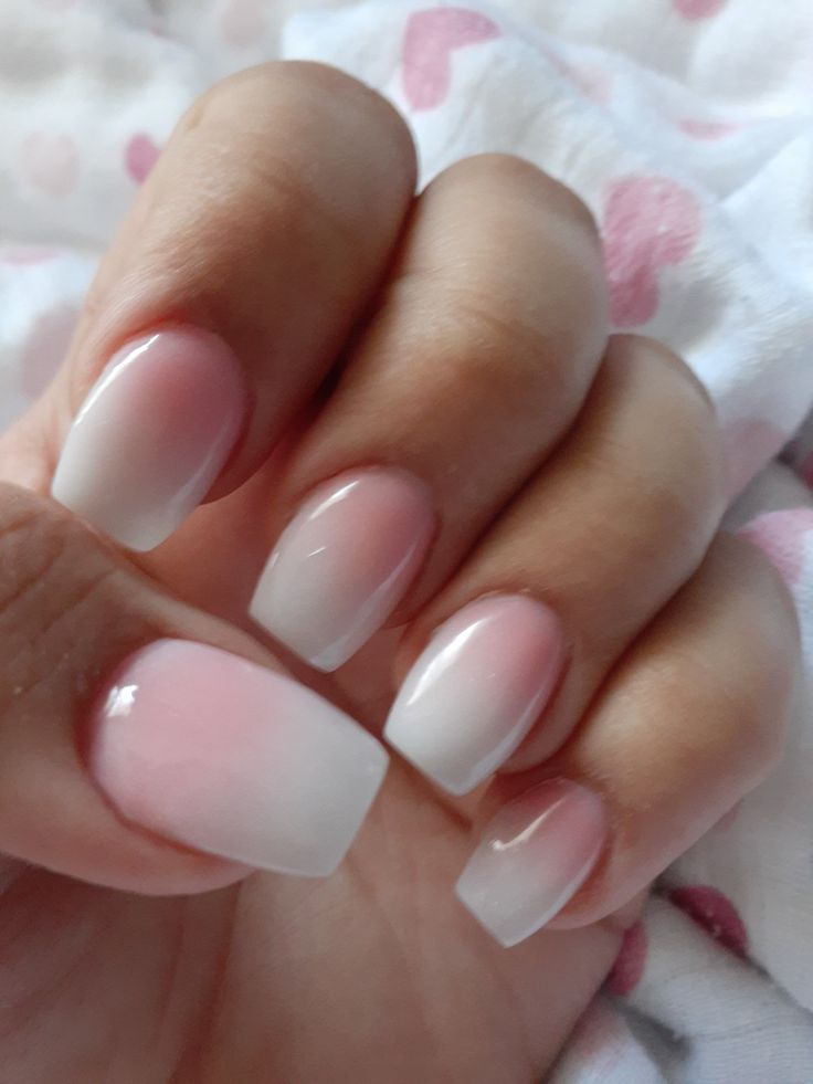 Sophisticated Soft Pink Ombre Nail Design with Square Tips.