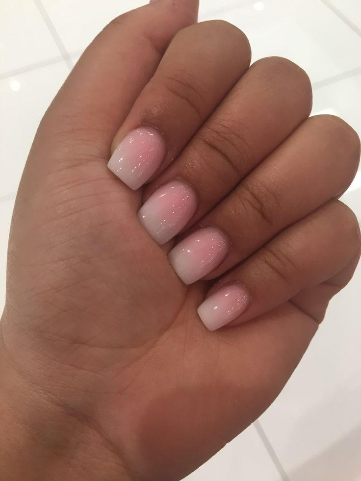 Delicate Soft Ombre Nails: Elegant Gradient from Pale Pink to White