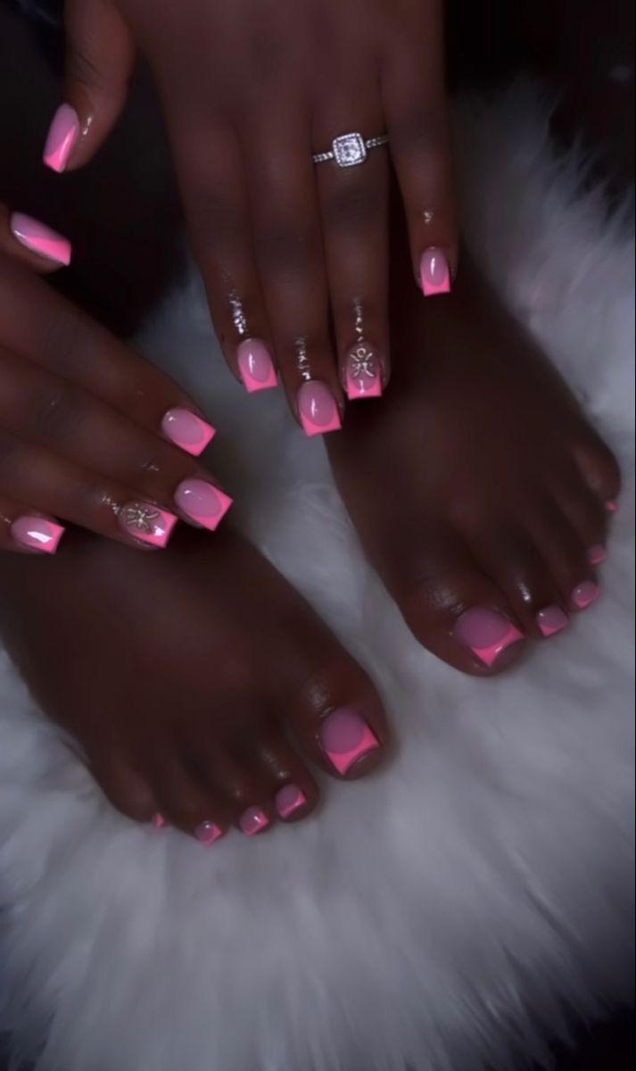 Chic Soft Pink Nail Design: A Perfect Match of Elegance and Playfulness.