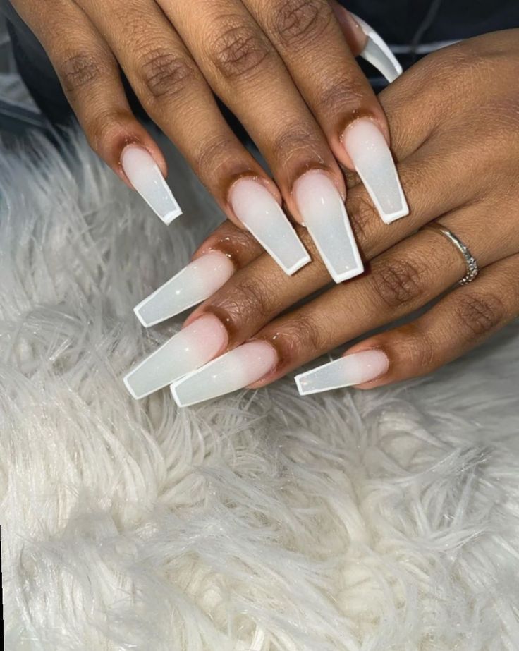 Elegant Ombre Acrylic Nails: Chic Soft Pink Design with Clear Finish