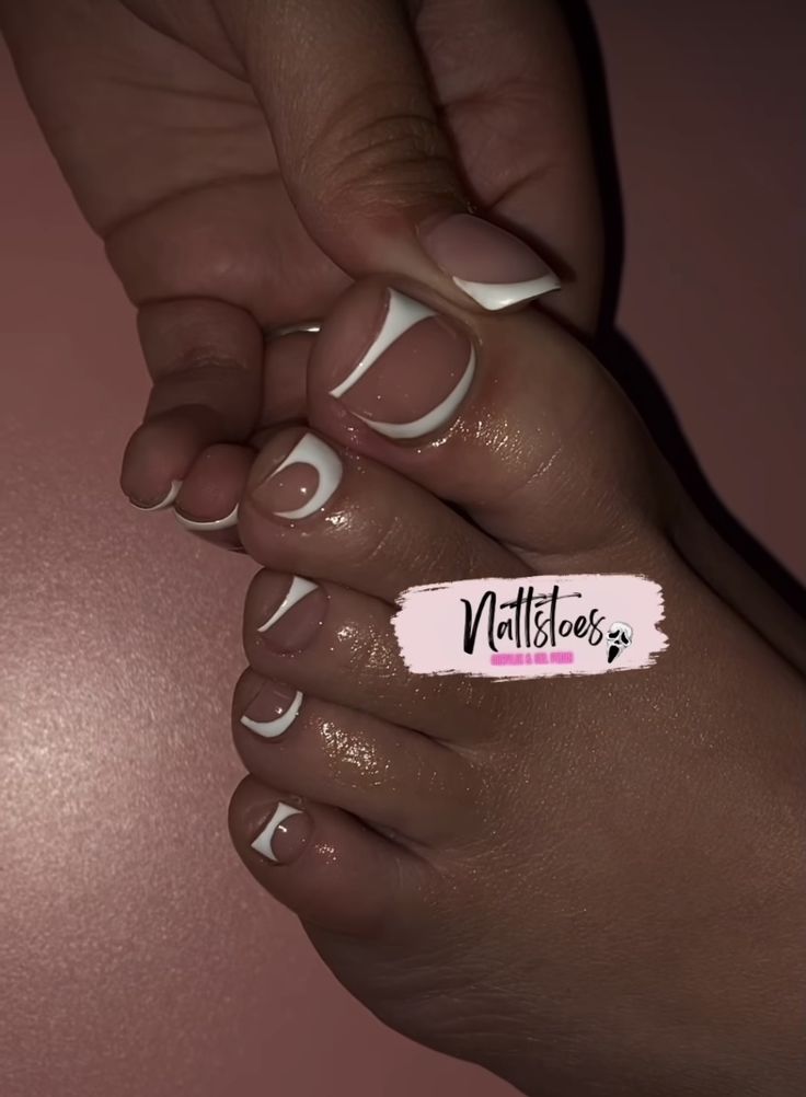 Modern Twist on Classic French Tip Nail Design for Fingers and Toes