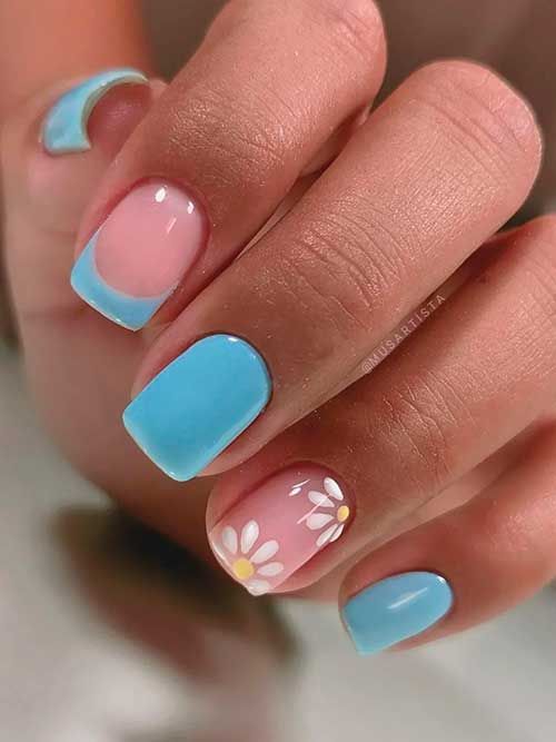 Whimsical Pastel Nail Art: Modern Elegance with Floral Accents