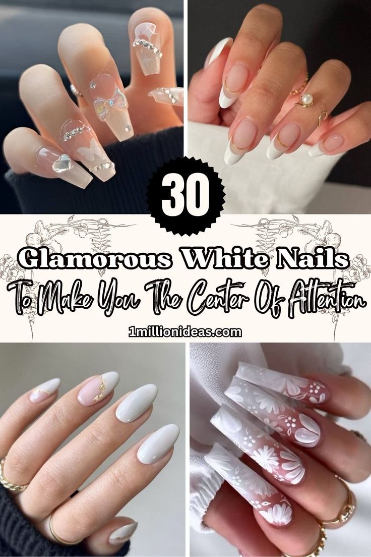 Elevate Your Manicure with Glamorous White Nail Designs: From Elegant French Tips to Intricate Floral Patterns