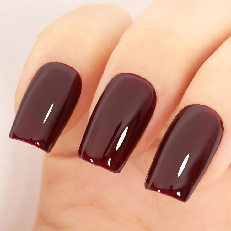 Strikingly Elegant Deep Burgundy Nails: Versatile for Any Occasion