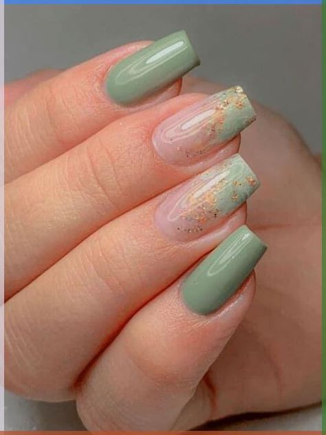 Sophisticated Green Nail Design Blending Modern Elegance with Natural Vibes.