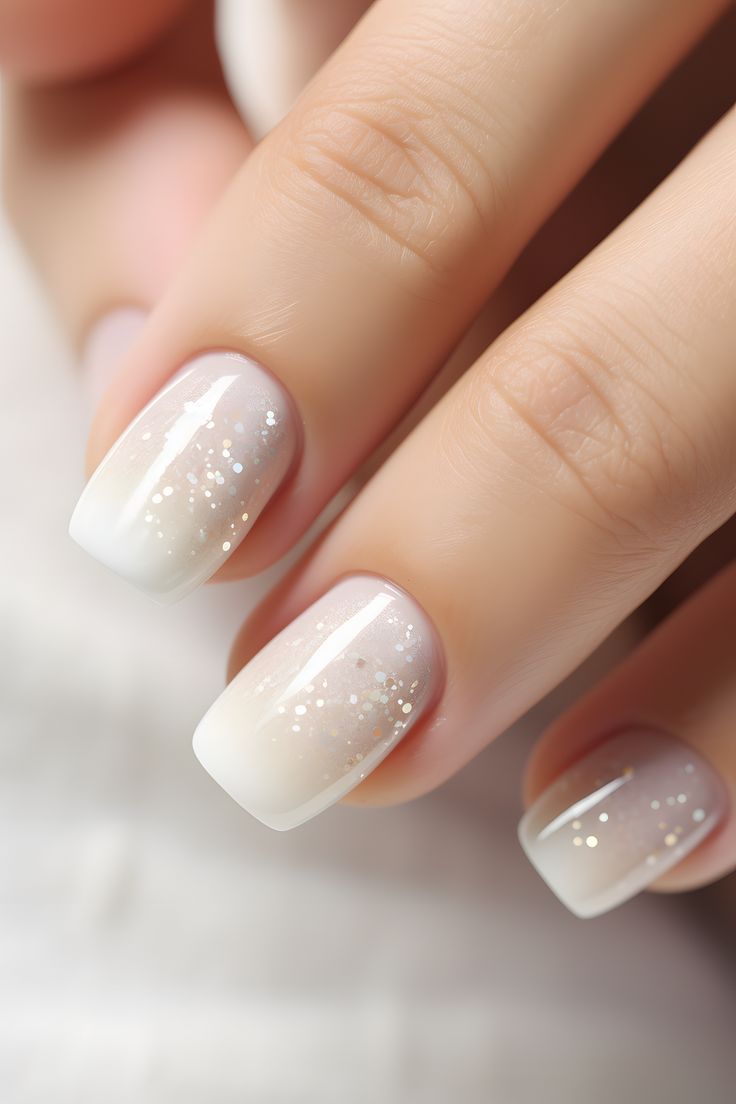 Elegant Ombre Nail Design with Glitter Accents for Any Occasion