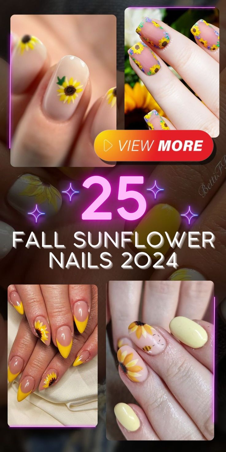 Charming Sunflower Nail Designs for a Vibrant Fall Aesthetic