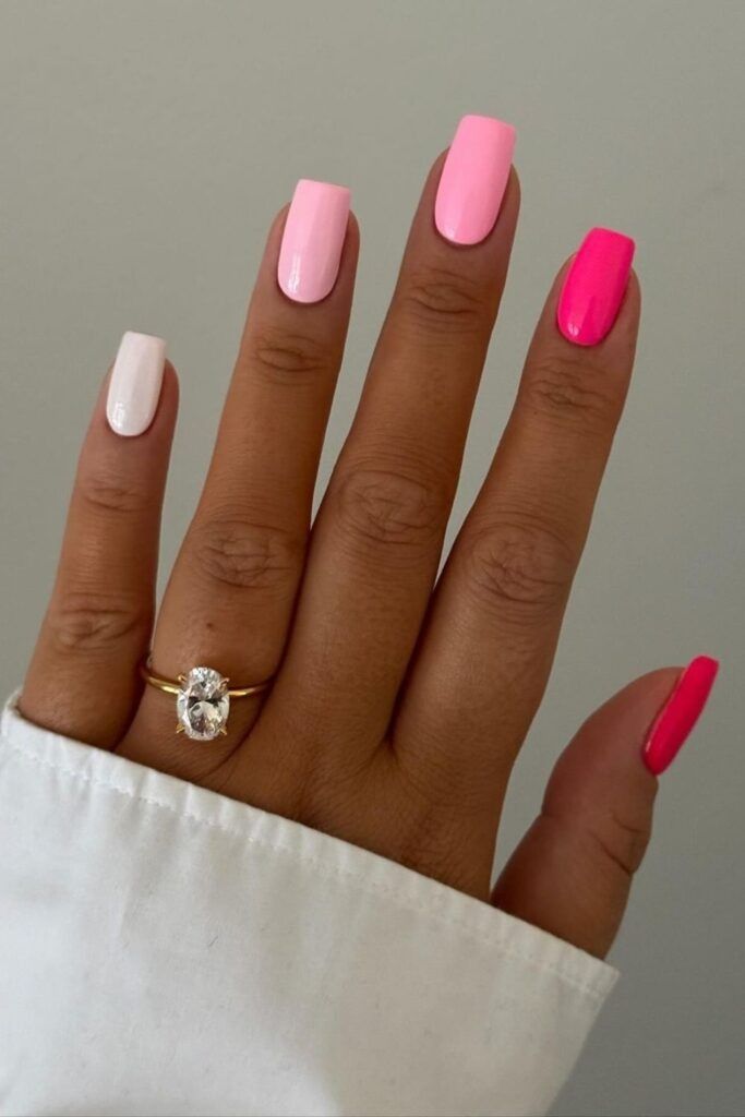 Chic Vibrant Nail Design: Playful Pastels Meet Bold Colors for Any Occasion.