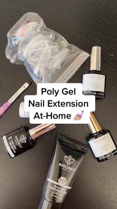 At-Home Nail Extension Kit: Achieve Professional Results with Poly Gel Products and Essential Tools.