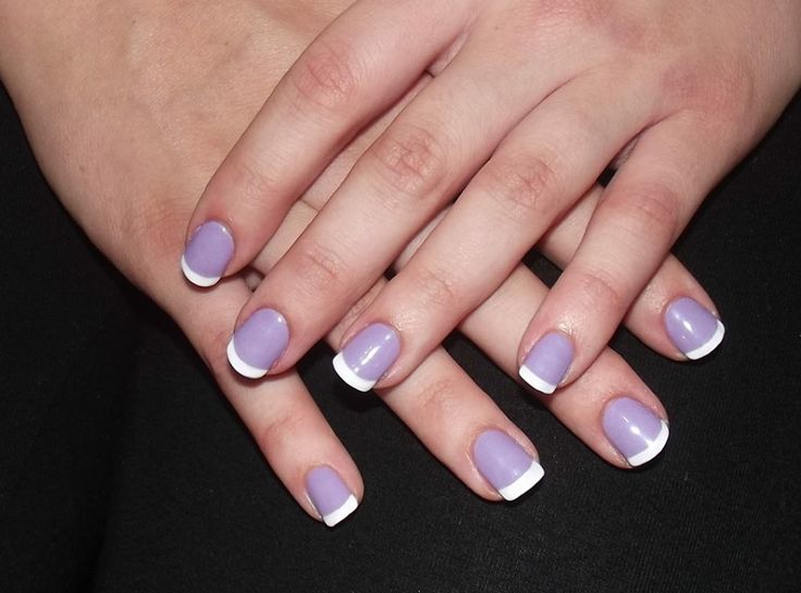 Elegant Lavender and White French-Inspired Nail Design