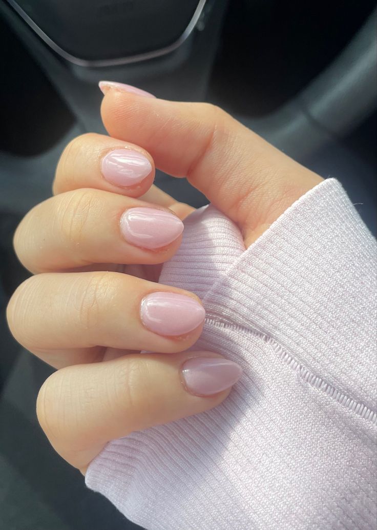 Sophisticated Elegant Nude Nails with Glossy Finish for Any Occasion