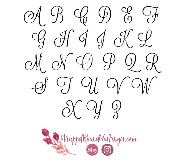 Elegant Curvy Alphabet Designs: Versatile Ornate Letters for Nail Art Personalization and Sophistication.