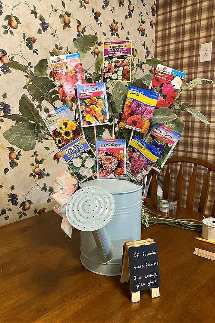 Charming Floral Arrangement in a Rustic Watering Can