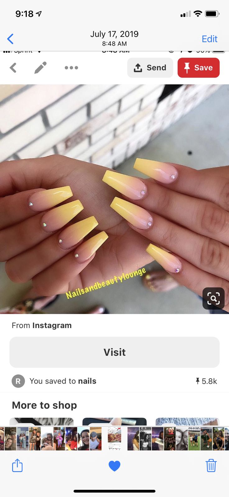 Cheerful Summer Vibe: Vibrant Yellow Nails with Elegant Embellishments