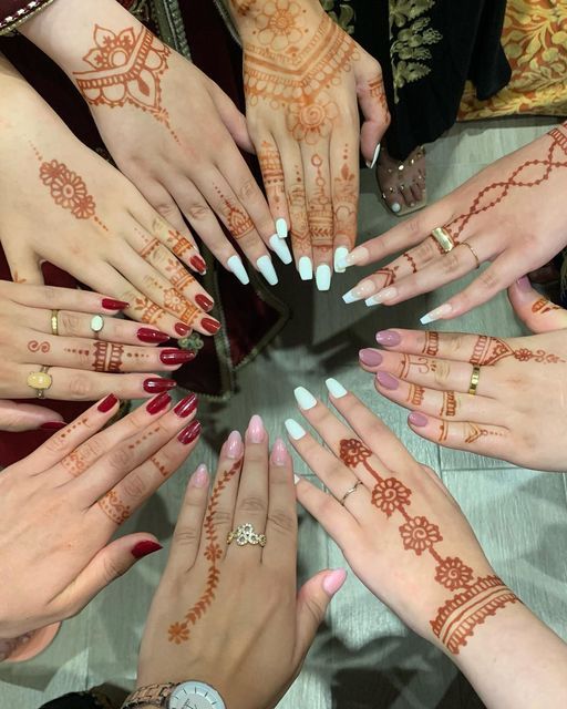 Vibrant Nail Art and Mehndi Patterns for Festive Elegance.