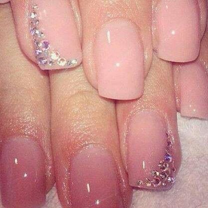 Chic Nude Nails with Rhinestones: Glamorous Elegance for Every Occasion.