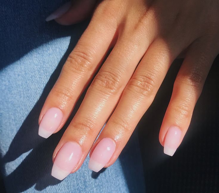 Elegant Ombre Manicure: Sheer Pink to Crisp White with Glossy Finish for Versatile Occasions