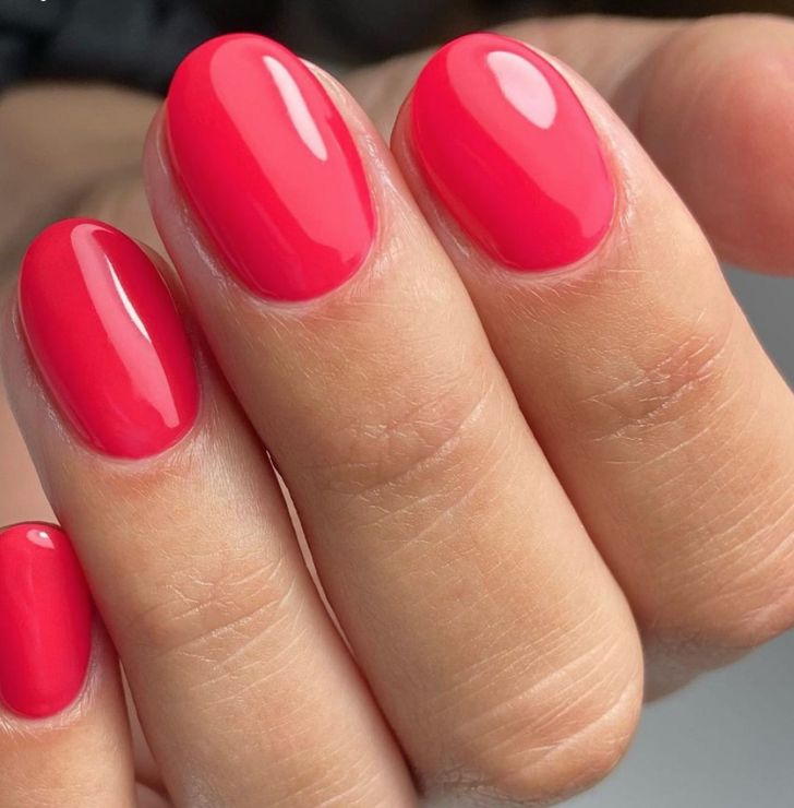 Lively Pink Nail Design: Chic, Glossy Elegance for Any Occasion