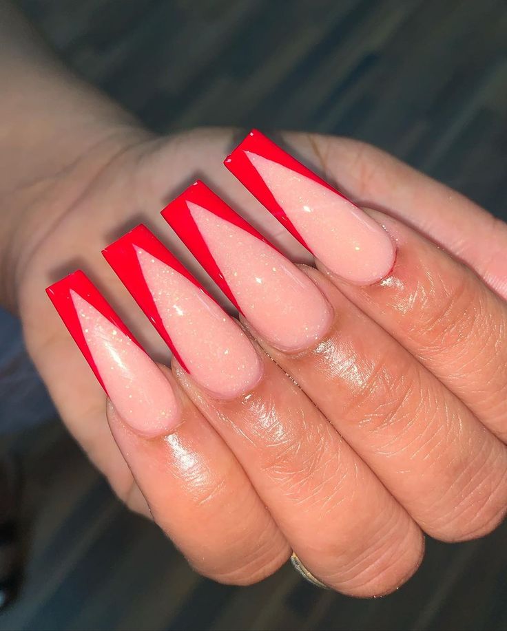 Striking Red and Nude Nail Design: Bold Elegance Meets Contemporary Style