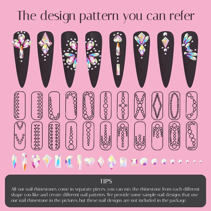 Elegant Nail Design Inspiration: Stunning Rhinestone and Geometric Patterns on Bold Black Backgrounds.