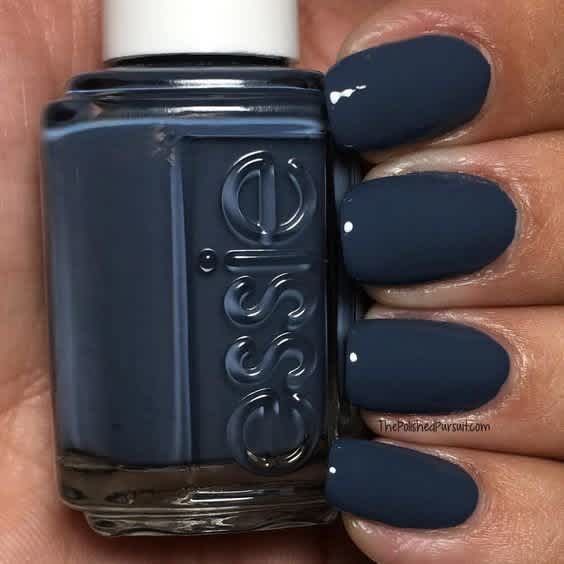 Sophisticated Sleek Navy Matte Nails: A Deep Color with a Smooth Finish.