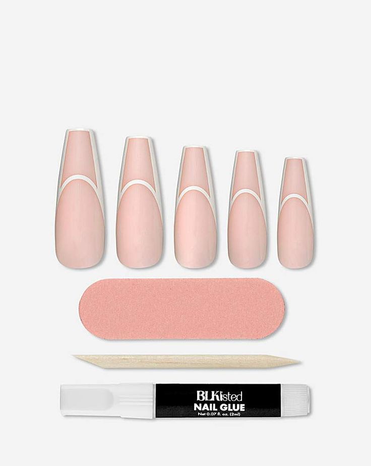 Chic Soft Pink Nail Design Kit with Minimalistic Accents and Essential Tools.