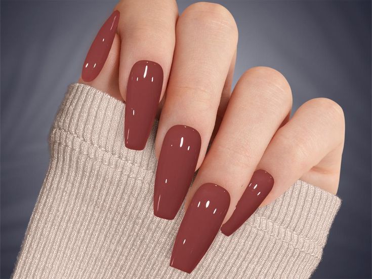 Chic Elegant Brown Tapered Nails: Perfect for Any Occasion