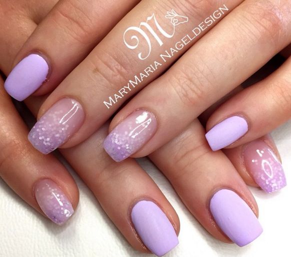 Charming Lavender Ombre Nails: A Fresh, Elegant Spring-Inspired Look.