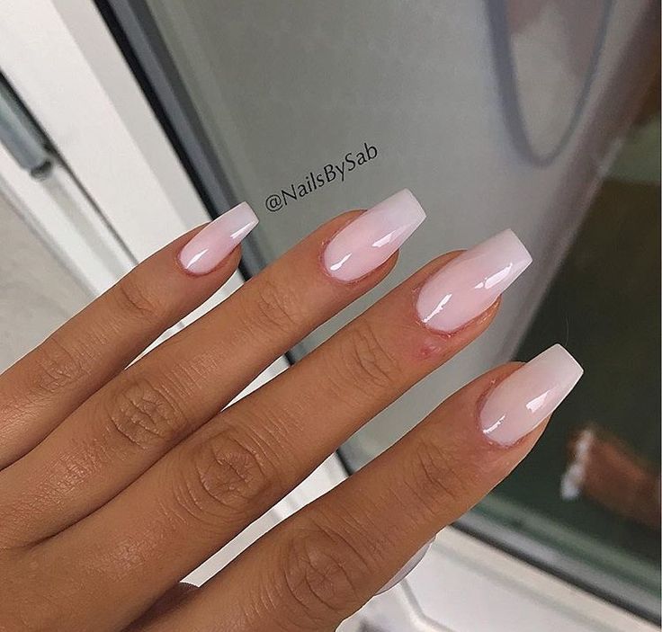 Sophisticated Nude Gradient Nail Design with Long Square Tips