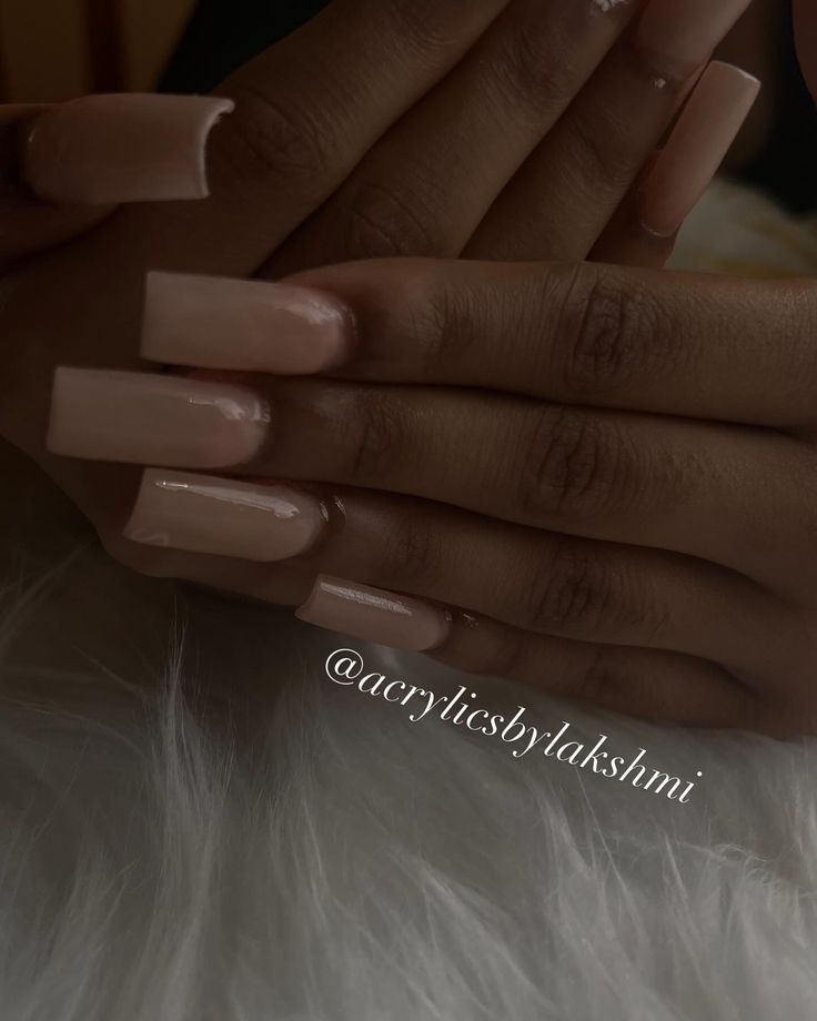 Sophisticated Elegance: Glossy Nude Acrylic Nails for Every Occasion