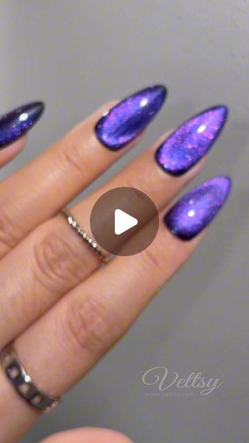 Stunning Purple and Blue Gradient Nail Design for a Bold Statement.